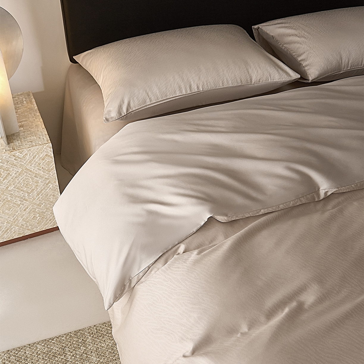 91家纺网 家纺一手货源 找家纺 ONE TWO ONE 121 【会员-20】 【控价商品】【提供买家秀】  2026新款100s50支长绒棉全棉床上用品提花四件套 布拉格