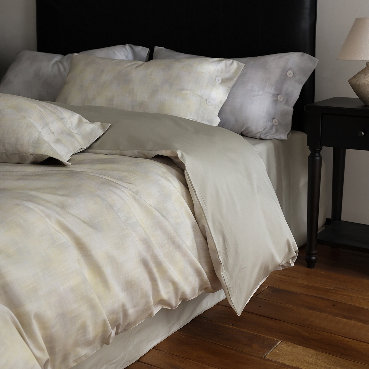 91家纺网 家纺一手货源 找家纺 ONE TWO ONE 121 【会员-20】 【控价商品】【提供买家秀】  2026新款专版数码印花100s长绒棉全棉床上用品四件套 墨染江南-晴