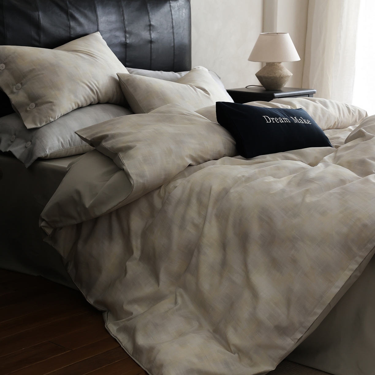 91家纺网 家纺一手货源 找家纺 ONE TWO ONE 121 【会员-20】 【控价商品】【提供买家秀】  2026新款专版数码印花100s长绒棉全棉床上用品四件套 墨染江南-晴