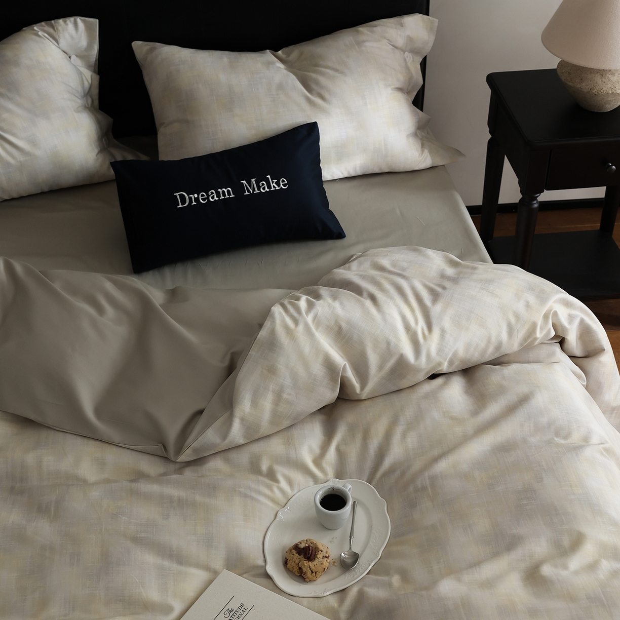 91家纺网 家纺一手货源 找家纺 ONE TWO ONE 121 【会员-20】 【控价商品】【提供买家秀】  2026新款专版数码印花100s长绒棉全棉床上用品四件套 墨染江南-晴