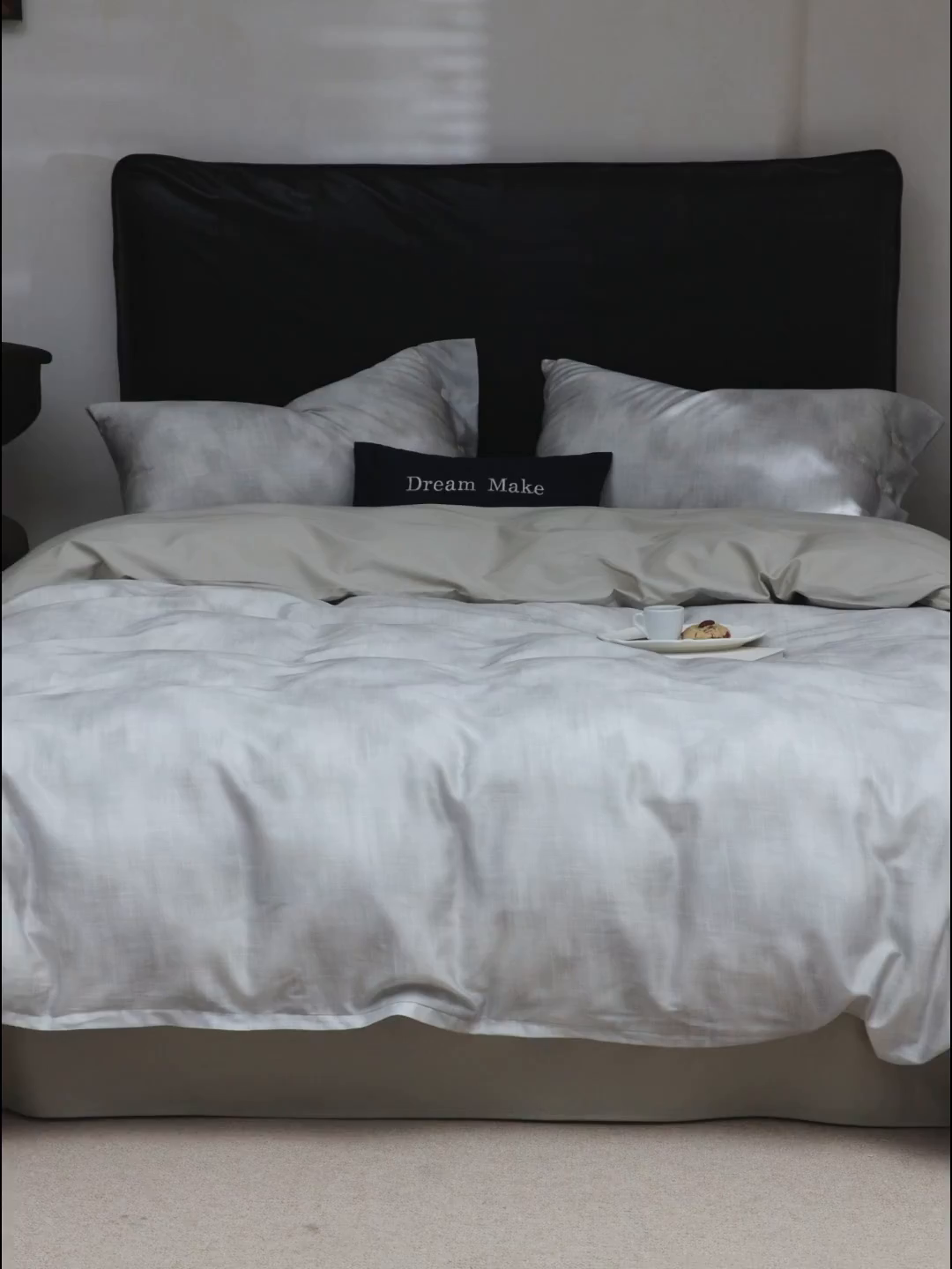 91家纺网 家纺一手货源 找家纺 ONE TWO ONE 121 【会员-20】 【控价商品】【提供买家秀】  2026新款专版数码印花100s长绒棉全棉床上用品四件套 墨染江南-灰