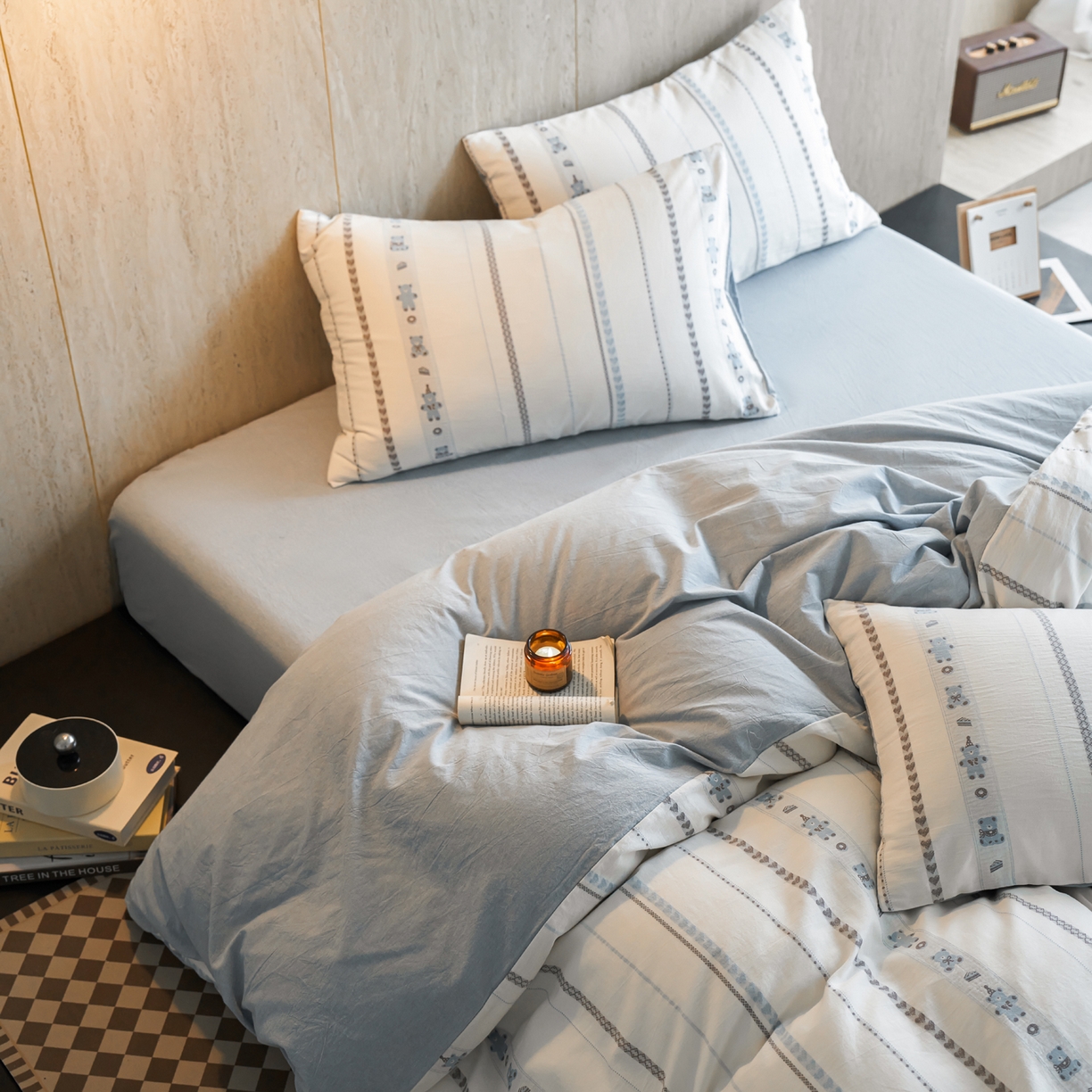 91家纺网 家纺一手货源 找家纺 （总）如一 2026新款全棉纯棉水洗棉卡通色织大提花四件套