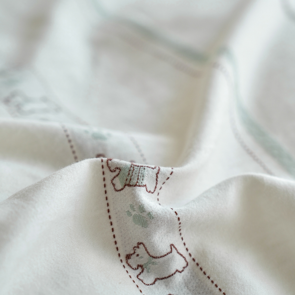 91家纺网 家纺一手货源 找家纺 如一 2026新款全棉纯棉水洗棉卡通色织大提花四件套 雪纳瑞-绿咖