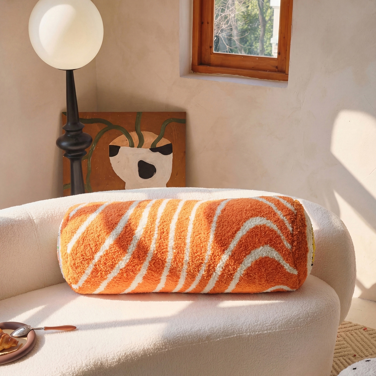 91家纺网 家纺一手货源 找家纺 （总）暖绵绵家纺 2026新款橙白相间可拆洗抱枕-飒缇文