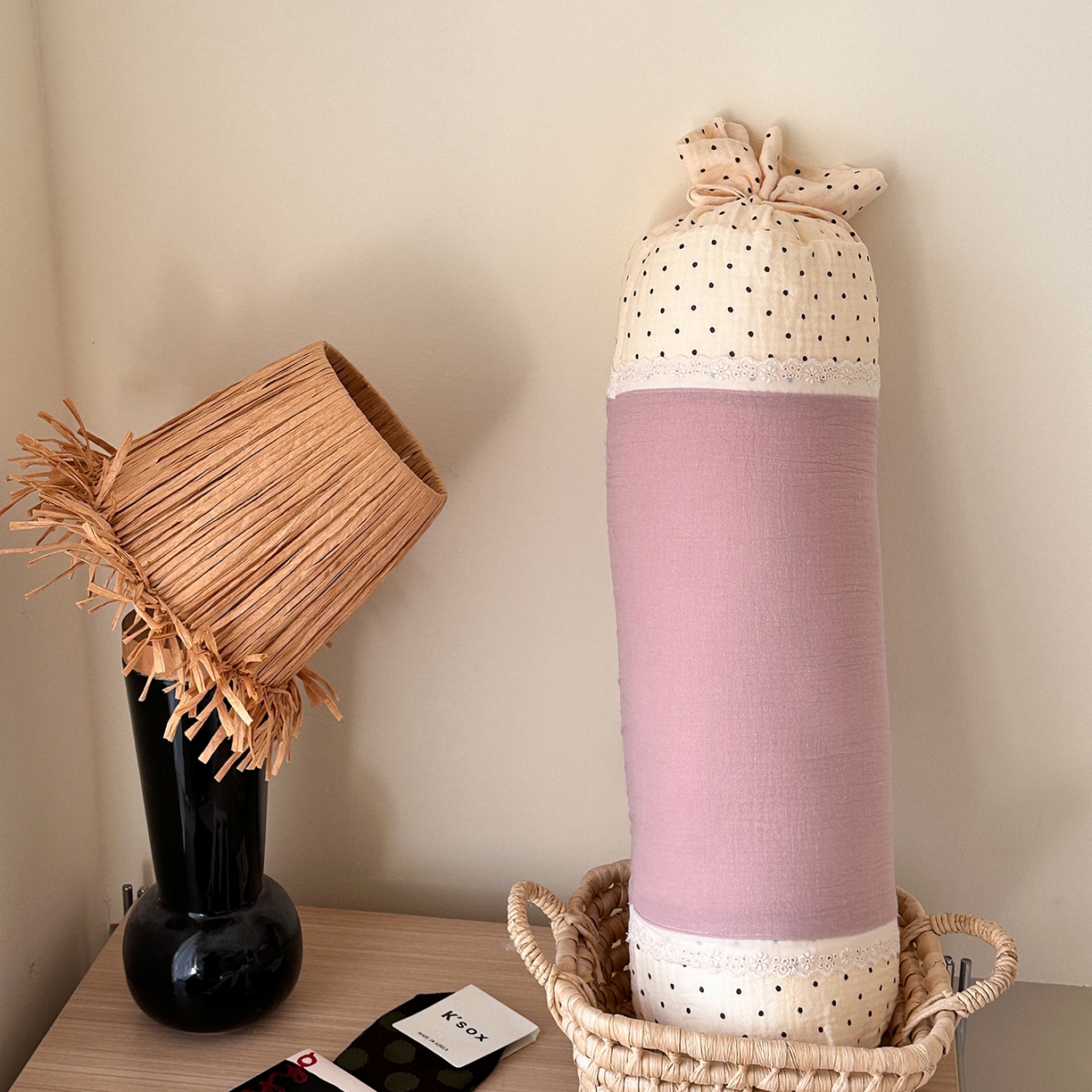 伟邦枕芯 2026新款全棉皱皱纱糖果抱枕枕头枕芯 糖果抱枕-豆沙色