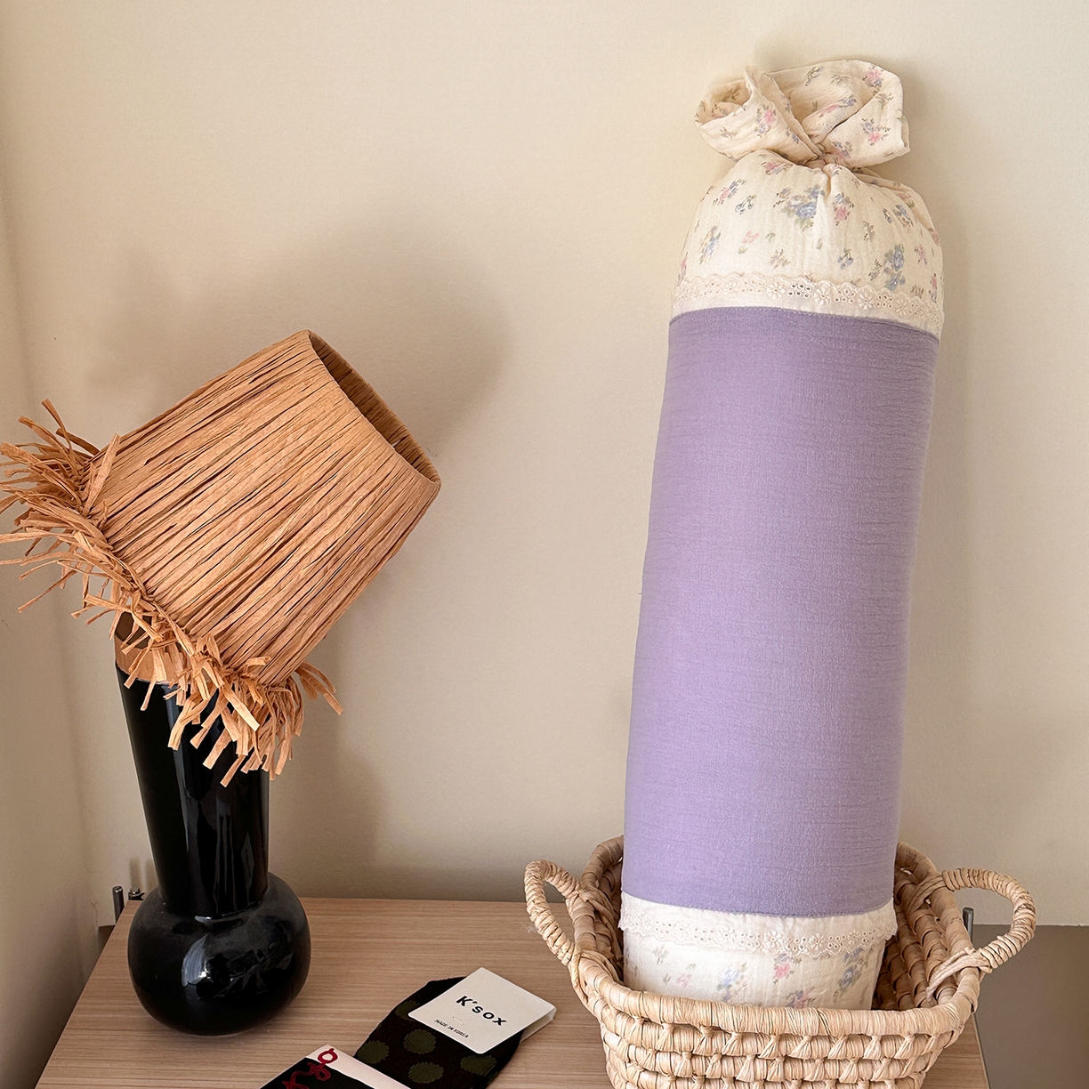 伟邦枕芯 2026新款全棉皱皱纱糖果抱枕枕头枕芯 糖果抱枕-紫色