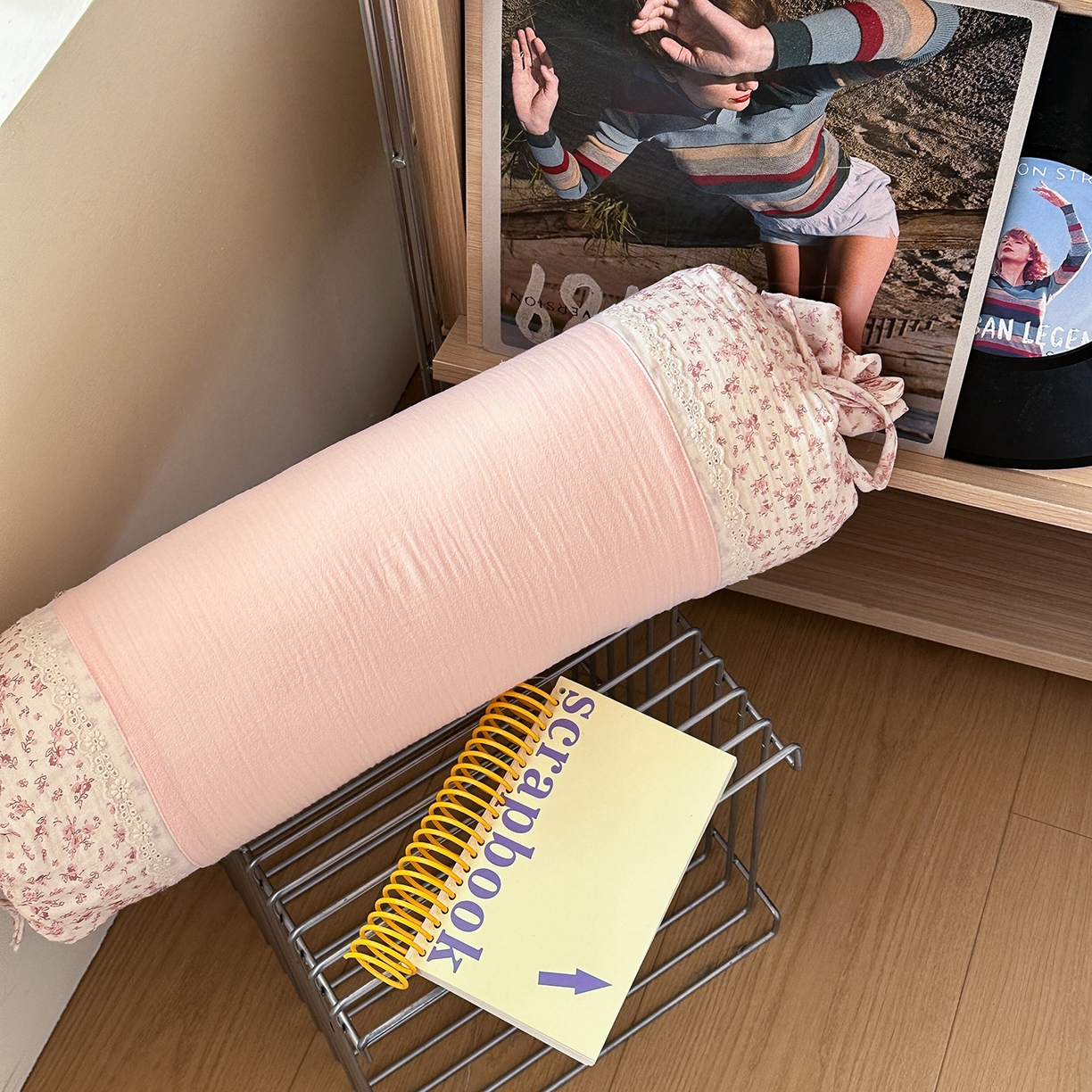 91家纺网 家纺一手货源 找家纺 伟邦枕芯 2026新款全棉皱皱纱糖果抱枕枕头枕芯 糖果抱枕-粉色