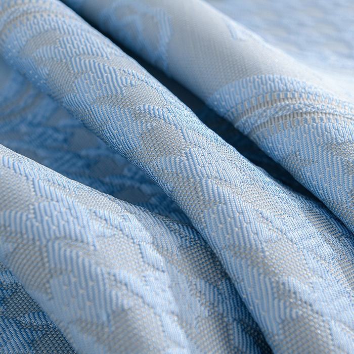 91家纺网 家纺一手货源 找家纺 德比尔斯  2026新款A类凉感凉豆豆床裙款凉席-千鸟格 千鸟格蓝