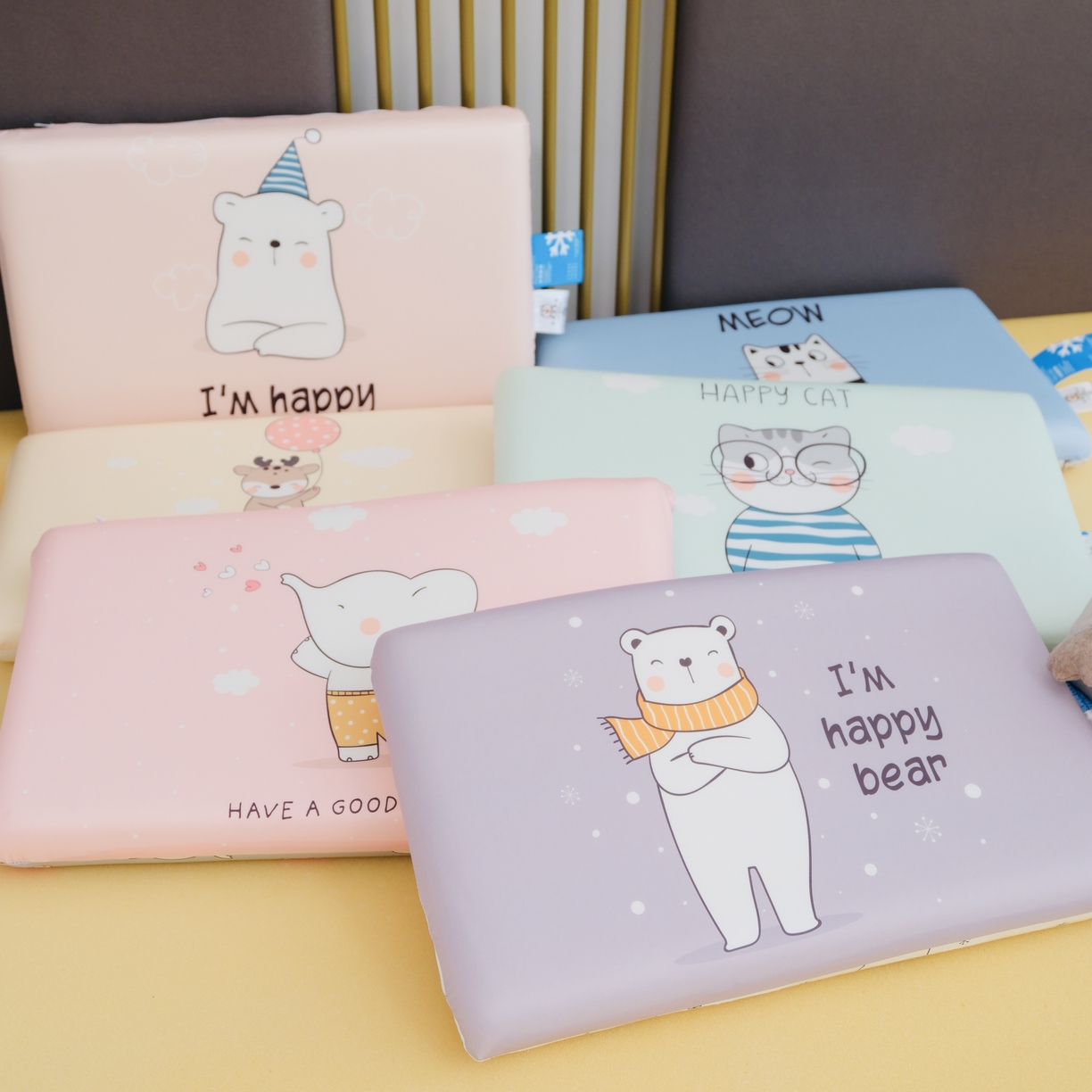 91家纺网 家纺一手货源 找家纺 她喜爱枕芯 2026新款宠爱乐园凉感儿童AB版记忆枕 调皮猫