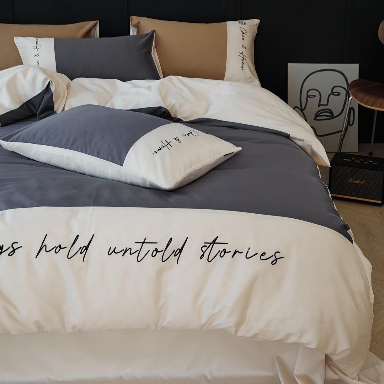 91家纺网 家纺一手货源 找家纺 EH家居 2026新款春夏新款天丝棉四件套江南系列 江南-远山黛