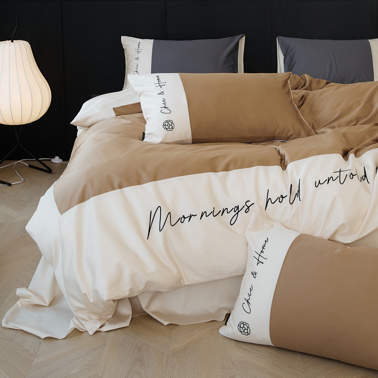 EH家居 2026新款春夏新款天丝棉四件套江南系列 江南-栗色