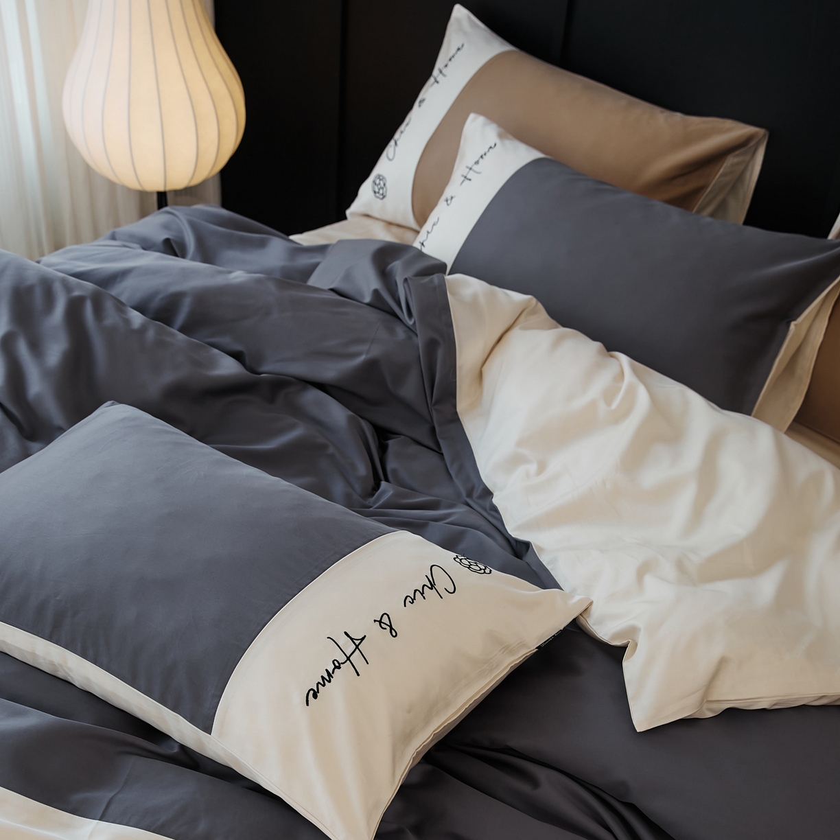 91家纺网 家纺一手货源 找家纺 EH家居 2026新款春夏新款天丝棉四件套江南系列 江南-远山黛