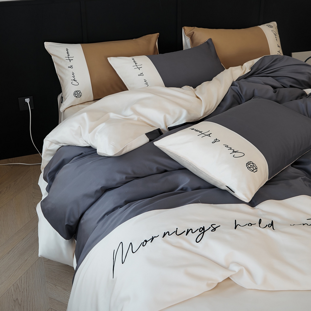 91家纺网 家纺一手货源 找家纺 EH家居 2026新款春夏新款天丝棉四件套江南系列 江南-远山黛