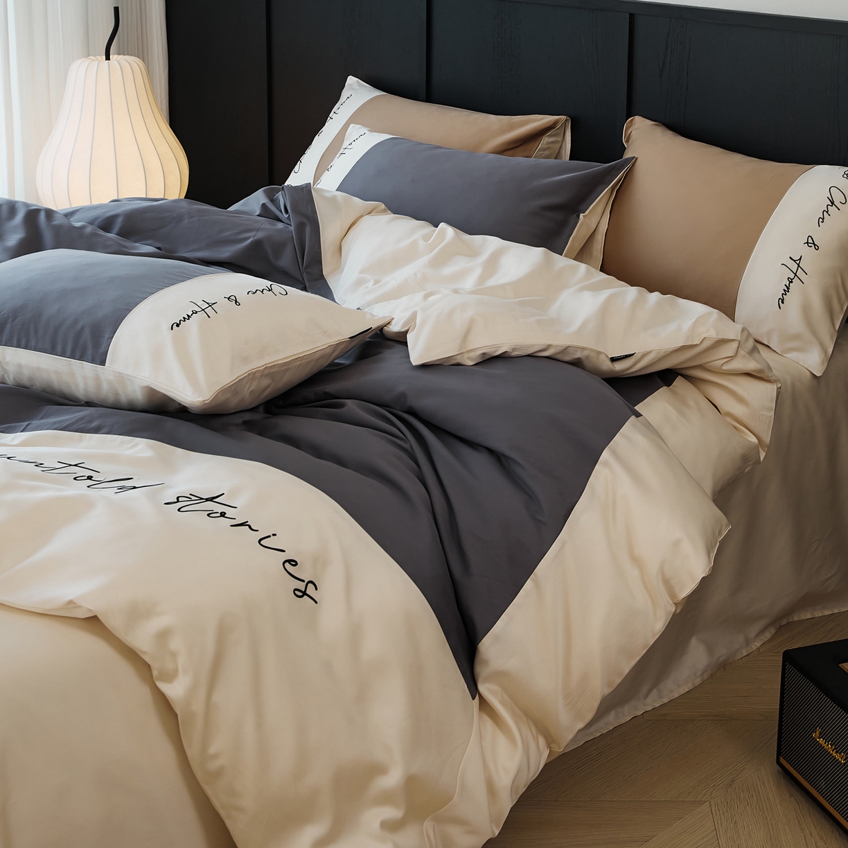 91家纺网 家纺一手货源 找家纺 EH家居 2026新款春夏新款天丝棉四件套江南系列 江南-远山黛