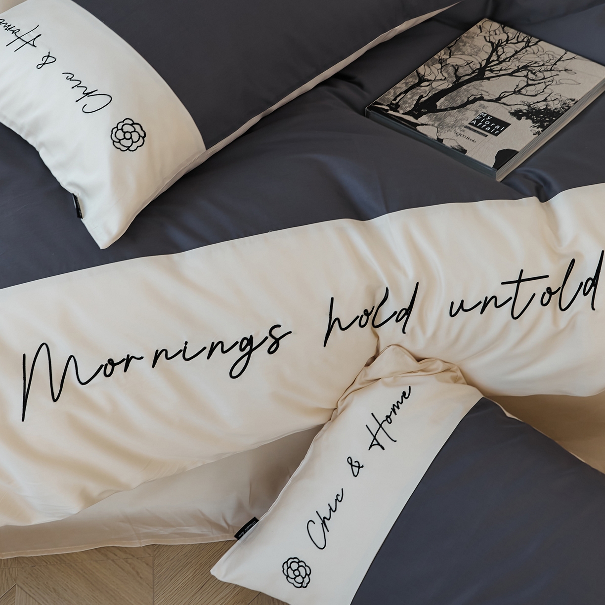 91家纺网 家纺一手货源 找家纺 EH家居 2026新款春夏新款天丝棉四件套江南系列 江南-远山黛