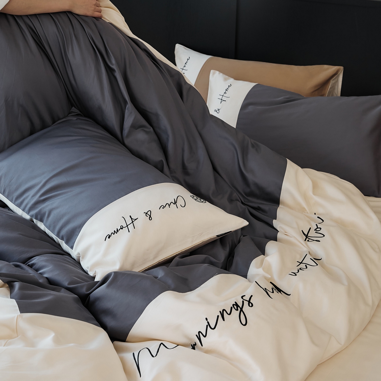 91家纺网 家纺一手货源 找家纺 EH家居 2026新款春夏新款天丝棉四件套江南系列 江南-远山黛