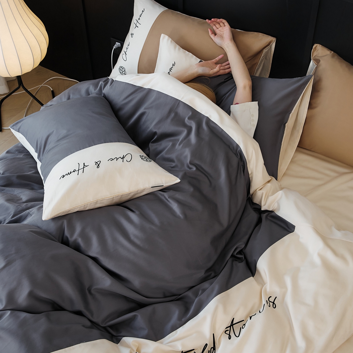 91家纺网 家纺一手货源 找家纺 EH家居 2026新款春夏新款天丝棉四件套江南系列 江南-远山黛