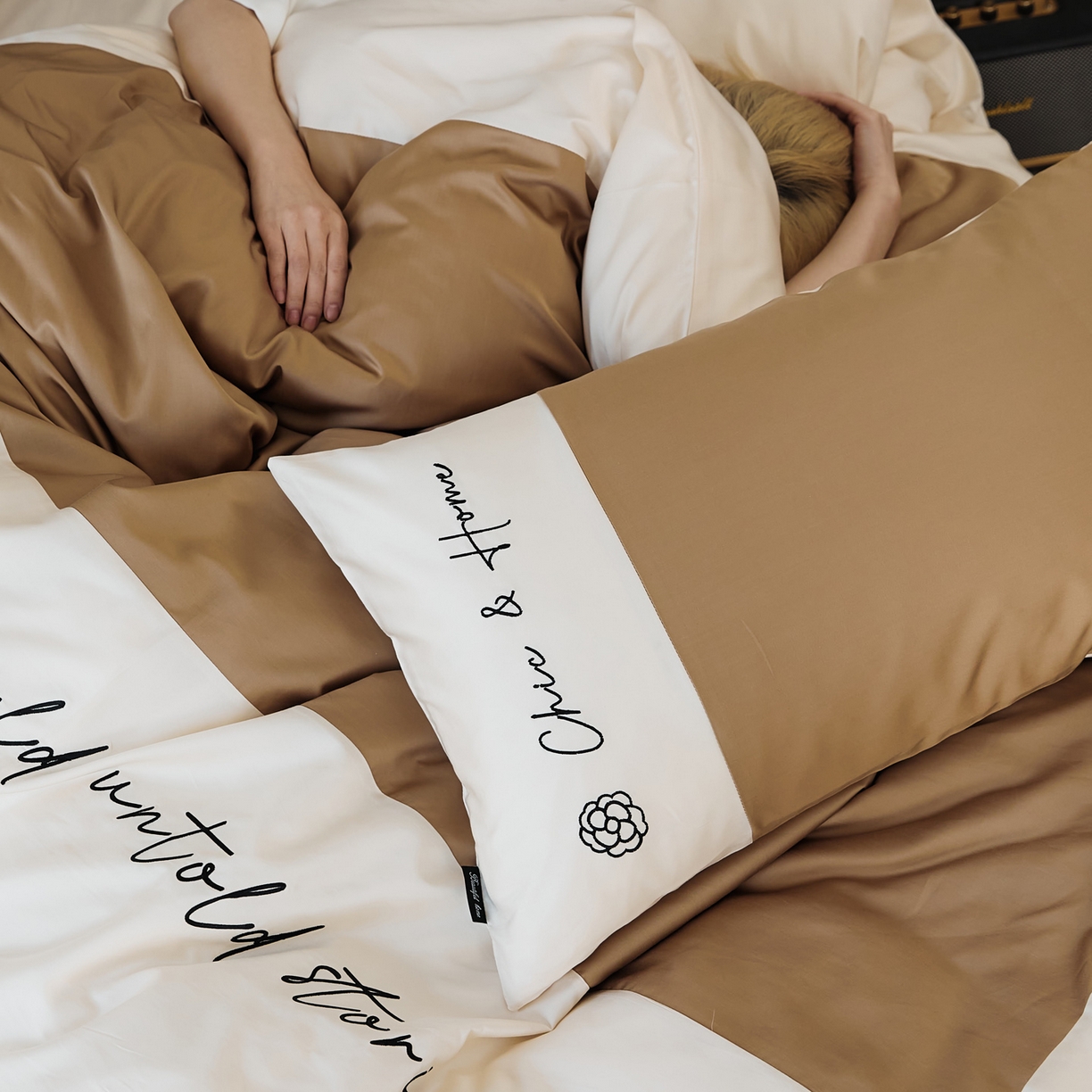 91家纺网 家纺一手货源 找家纺 EH家居 2026新款春夏新款天丝棉四件套江南系列 江南-栗色