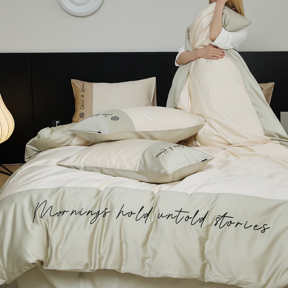 91家纺网 家纺一手货源 找家纺 EH家居 2026新款春夏新款天丝棉四件套江南系列 江南-汉白玉