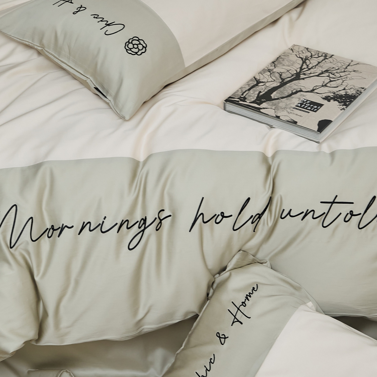 91家纺网 家纺一手货源 找家纺 EH家居 2026新款春夏新款天丝棉四件套江南系列 江南-汉白玉