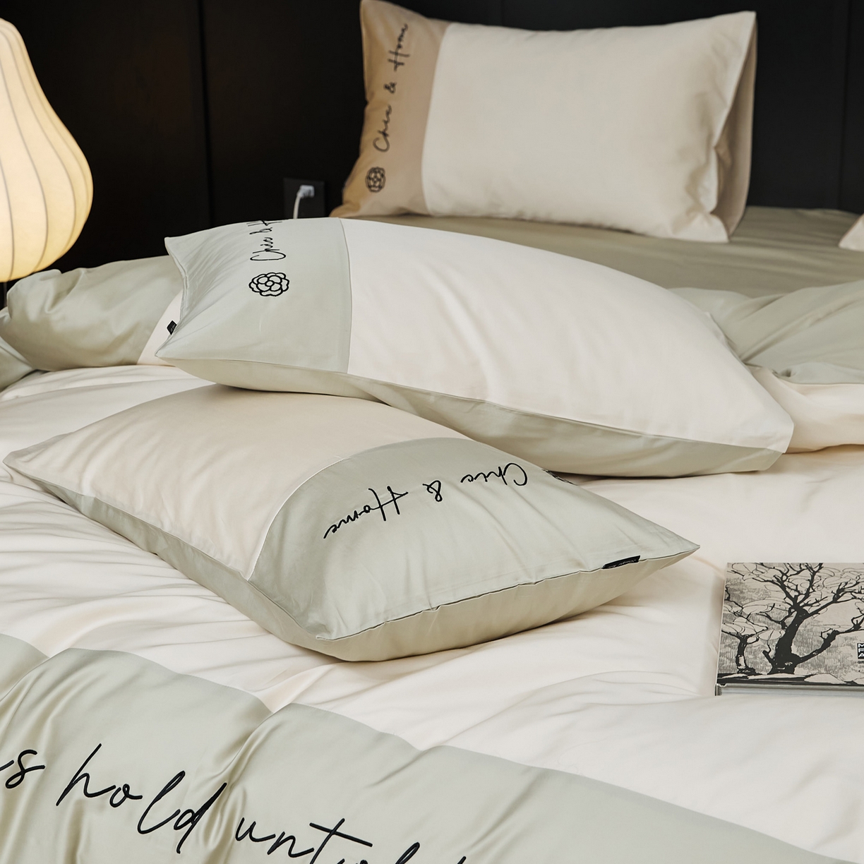 91家纺网 家纺一手货源 找家纺 EH家居 2026新款春夏新款天丝棉四件套江南系列 江南-汉白玉