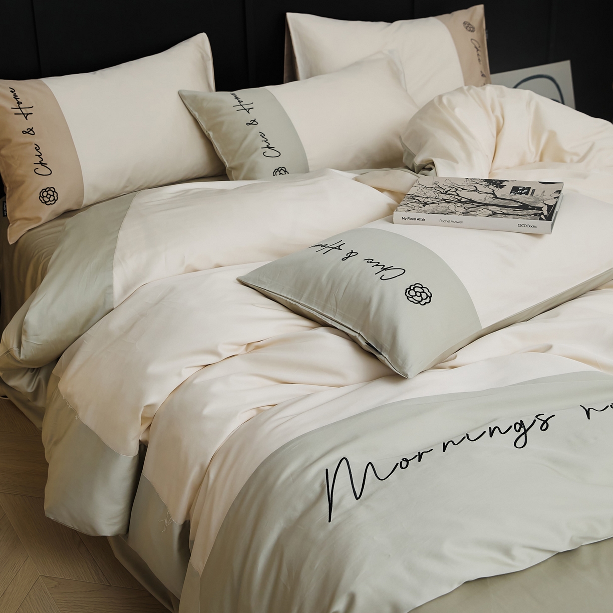 91家纺网 家纺一手货源 找家纺 EH家居 2026新款春夏新款天丝棉四件套江南系列 江南-汉白玉