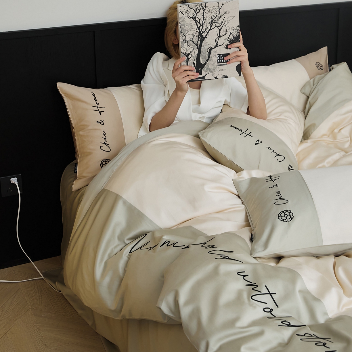 91家纺网 家纺一手货源 找家纺 EH家居 2026新款春夏新款天丝棉四件套江南系列 江南-汉白玉