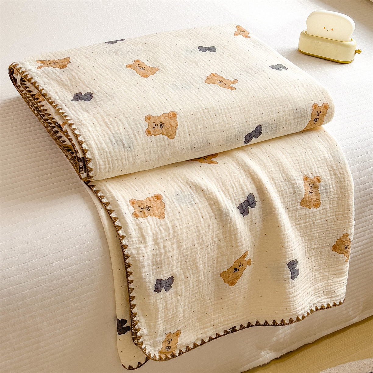 91家纺网 家纺一手货源 找家纺 （总）沐珩家纺 2026新款A类全棉双层纱布毯夏被毯盖毯双层纱浴巾毯