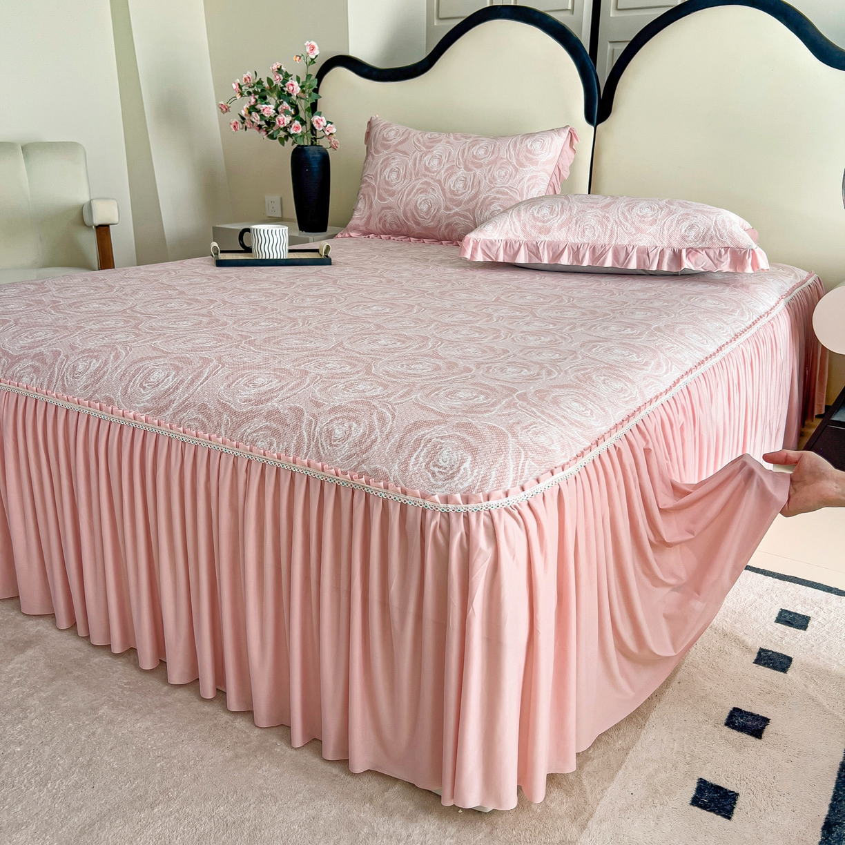 91家纺网 家纺一手货源 找家纺 （总）情煊家纺 2026新款A类PE高分子凉感床裙凉席席子