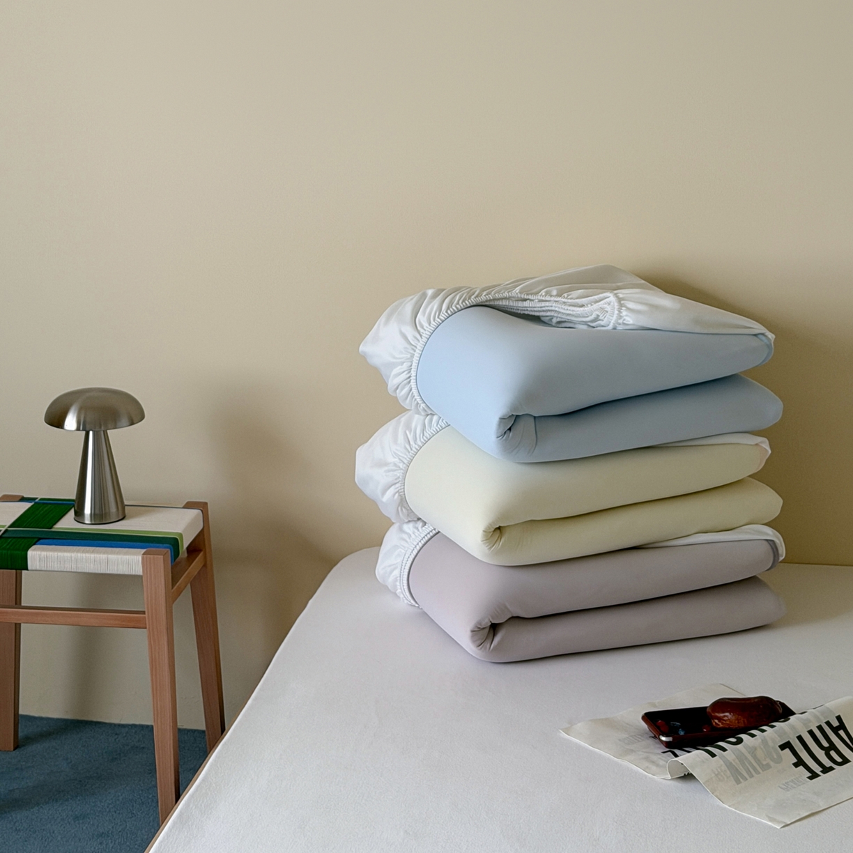 91家纺网 家纺一手货源 找家纺 三味舒屋 2026新款【清氧小冰皮】凉感丝软凉席凉垫 组合图 仅供参考