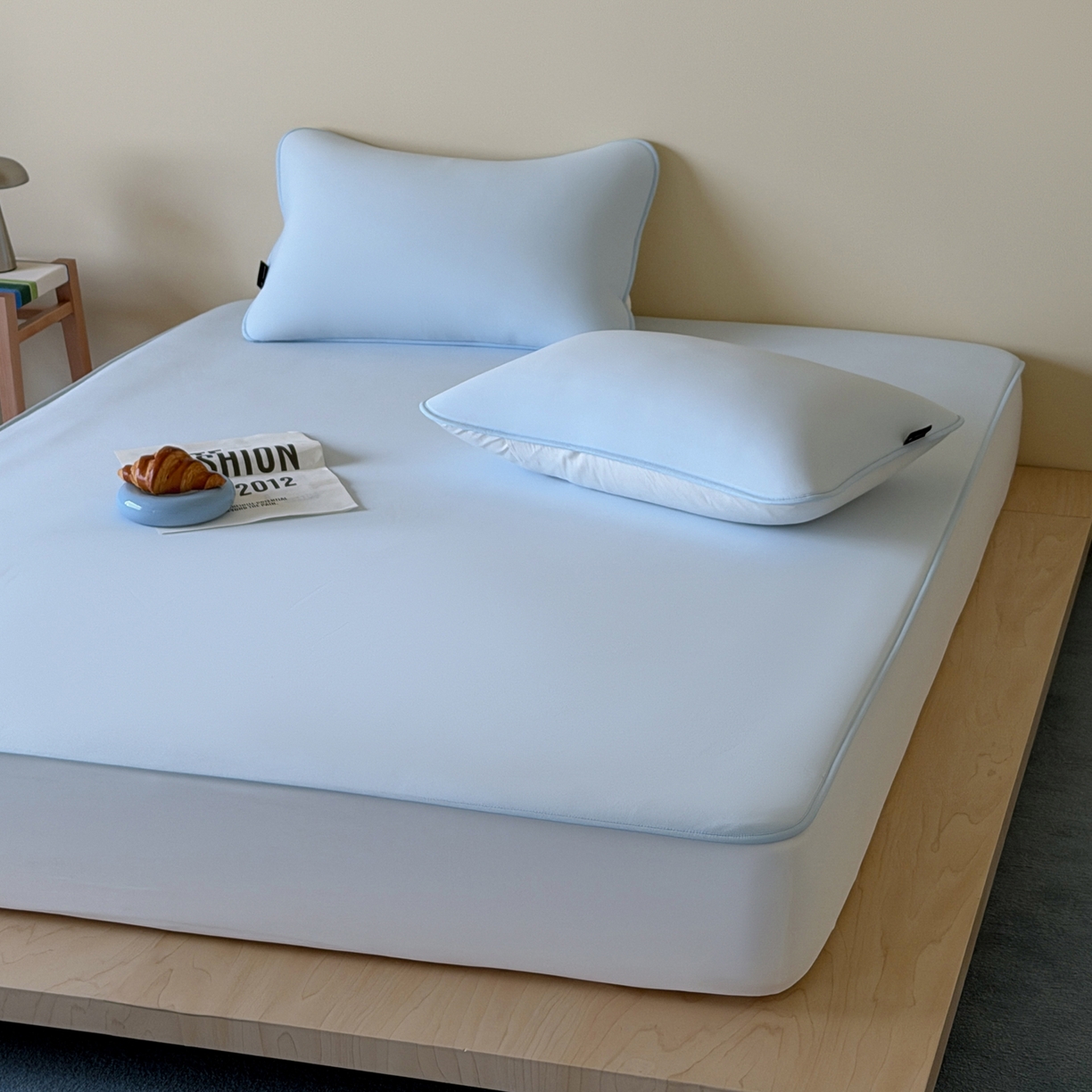 91家纺网 家纺一手货源 找家纺 三味舒屋 2026新款【清氧小冰皮】凉感丝软凉席凉垫 轻氧蓝