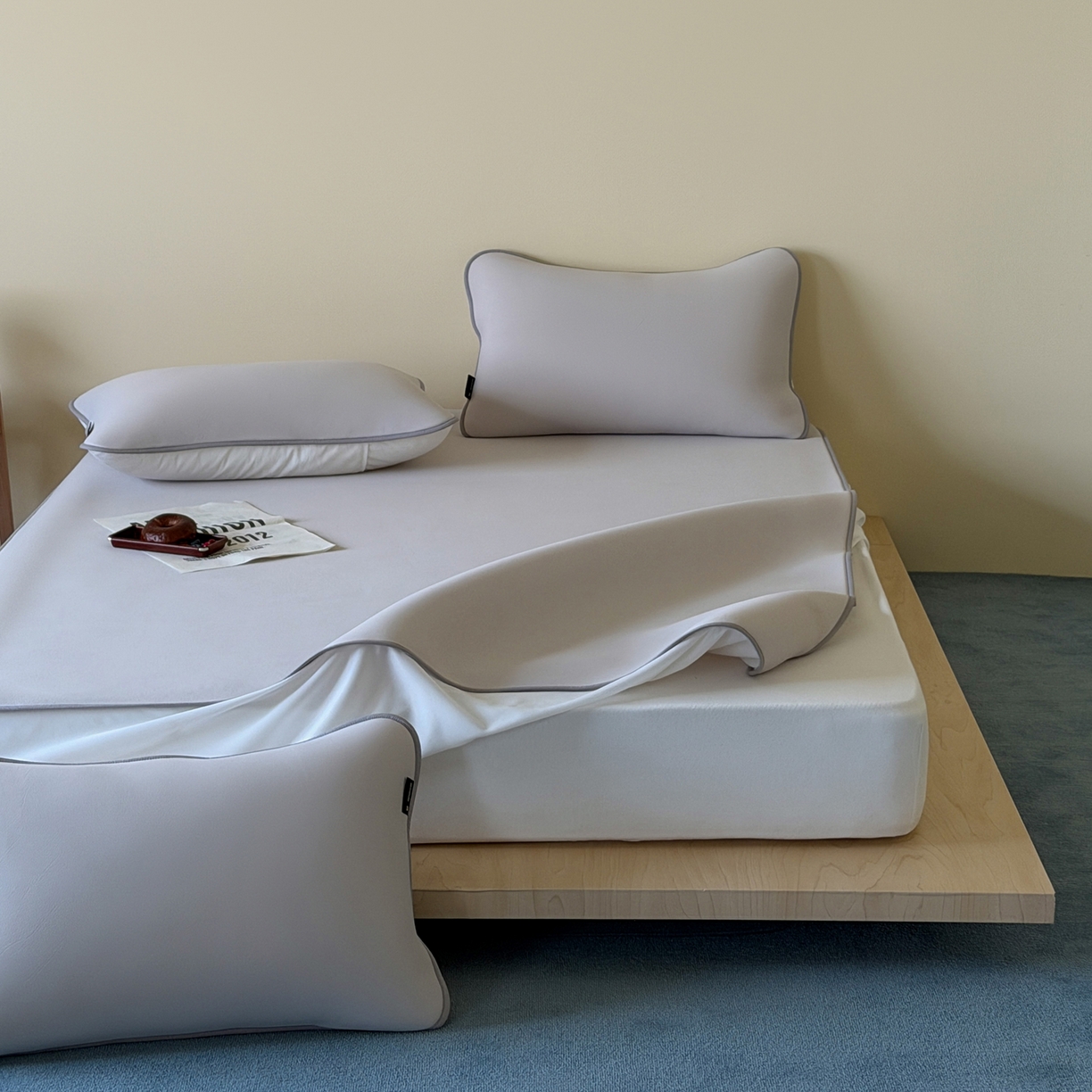 91家纺网 家纺一手货源 找家纺 三味舒屋 2026新款【清氧小冰皮】凉感丝软凉席凉垫 轻氧灰