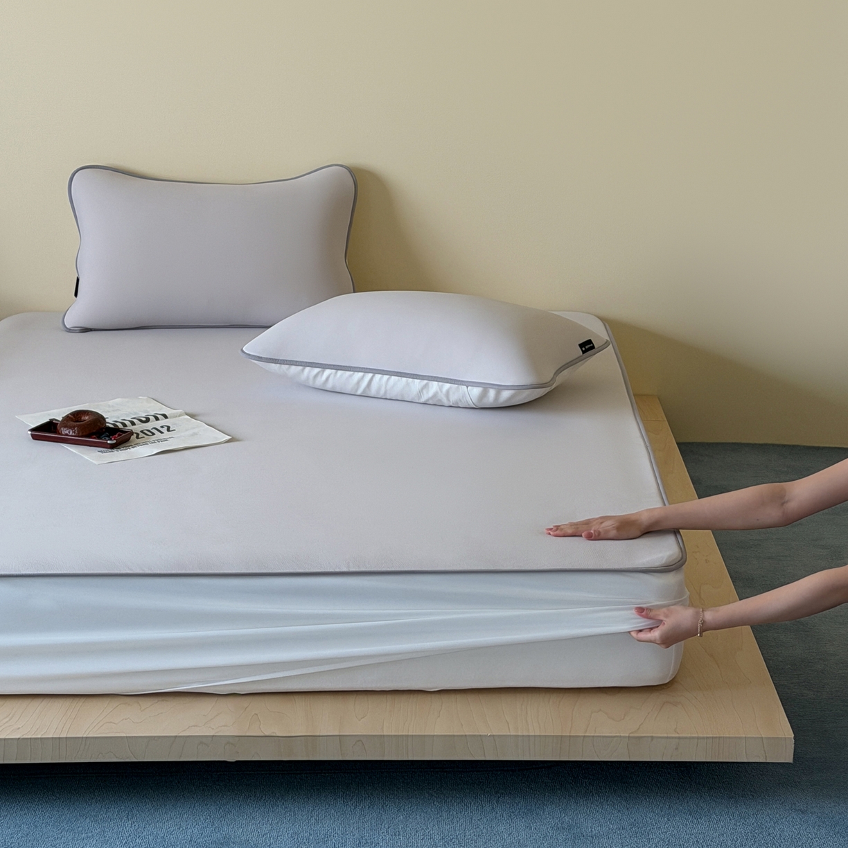 91家纺网 家纺一手货源 找家纺 三味舒屋 2026新款【清氧小冰皮】凉感丝软凉席凉垫 轻氧灰