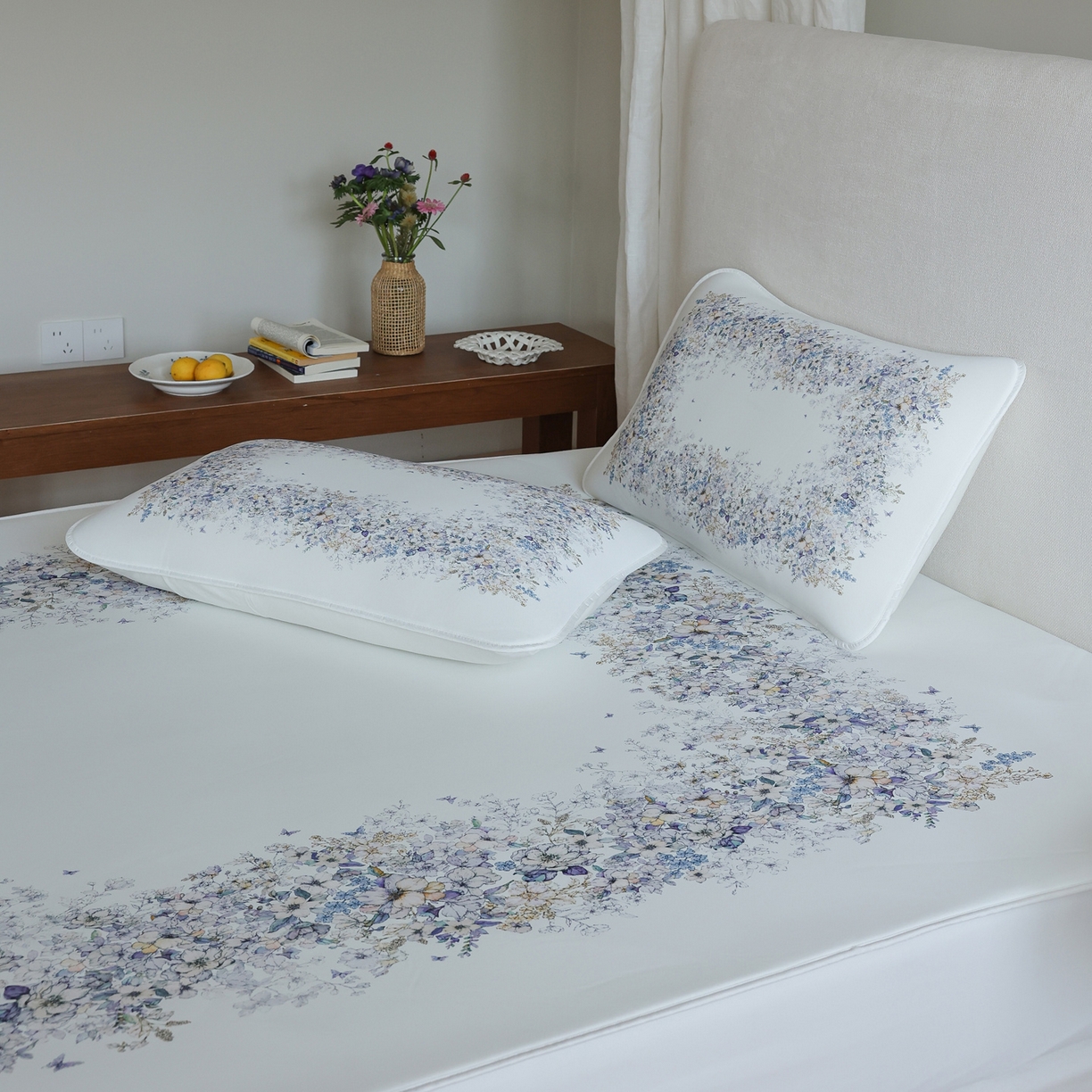 91家纺网 家纺一手货源 找家纺 （总）三味舒屋 2026新款【花屿蝶】系列印花冰感丝软凉席凉垫