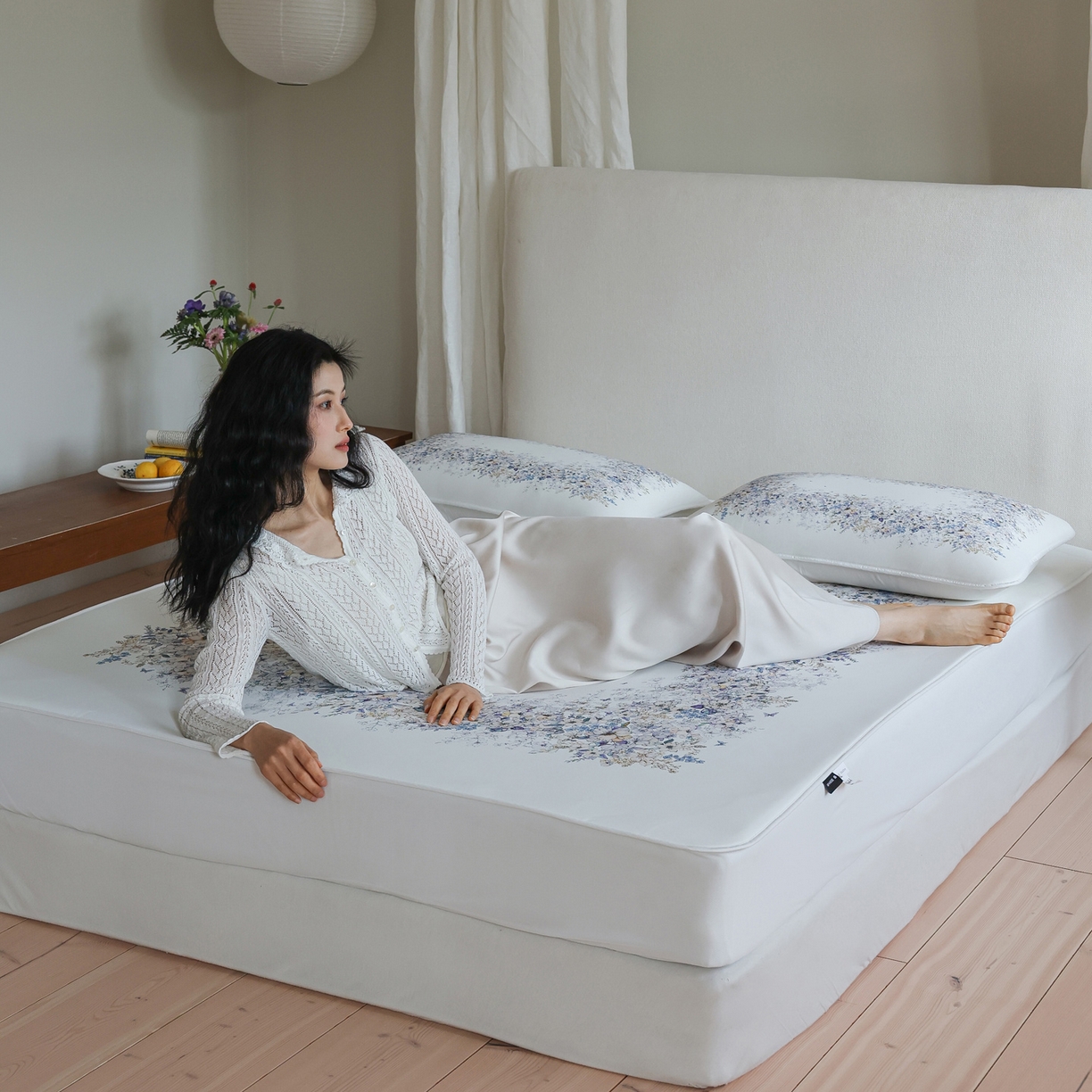 91家纺网 家纺一手货源 找家纺 （总）三味舒屋 2026新款【花屿蝶】系列印花冰感丝软凉席凉垫