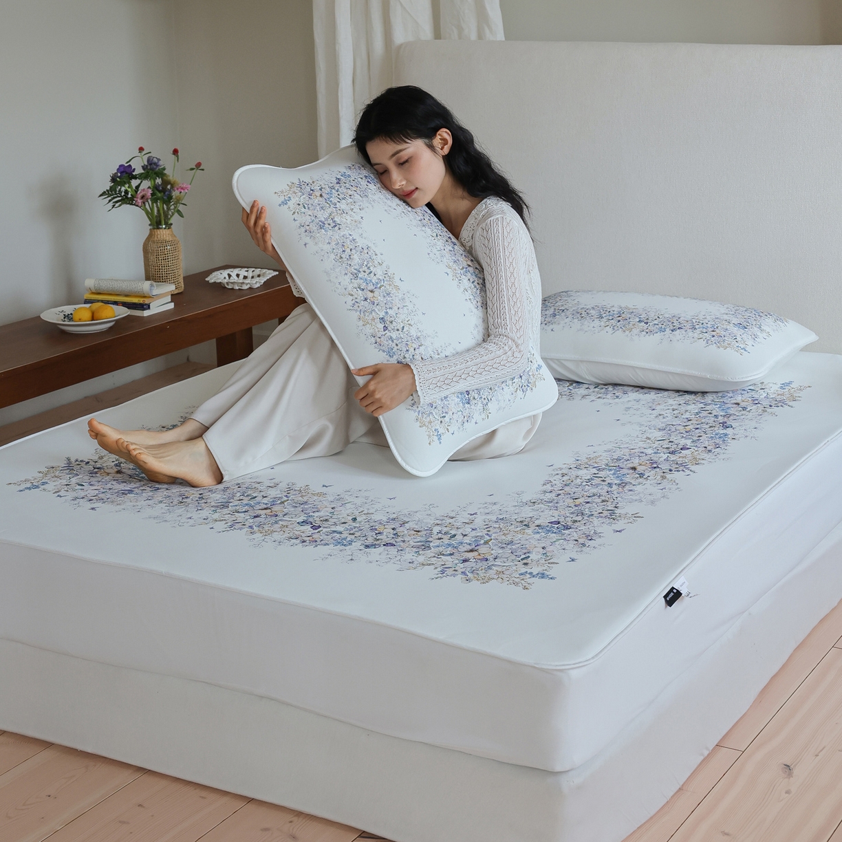 91家纺网 家纺一手货源 找家纺 （总）三味舒屋 2026新款【花屿蝶】系列印花冰感丝软凉席凉垫