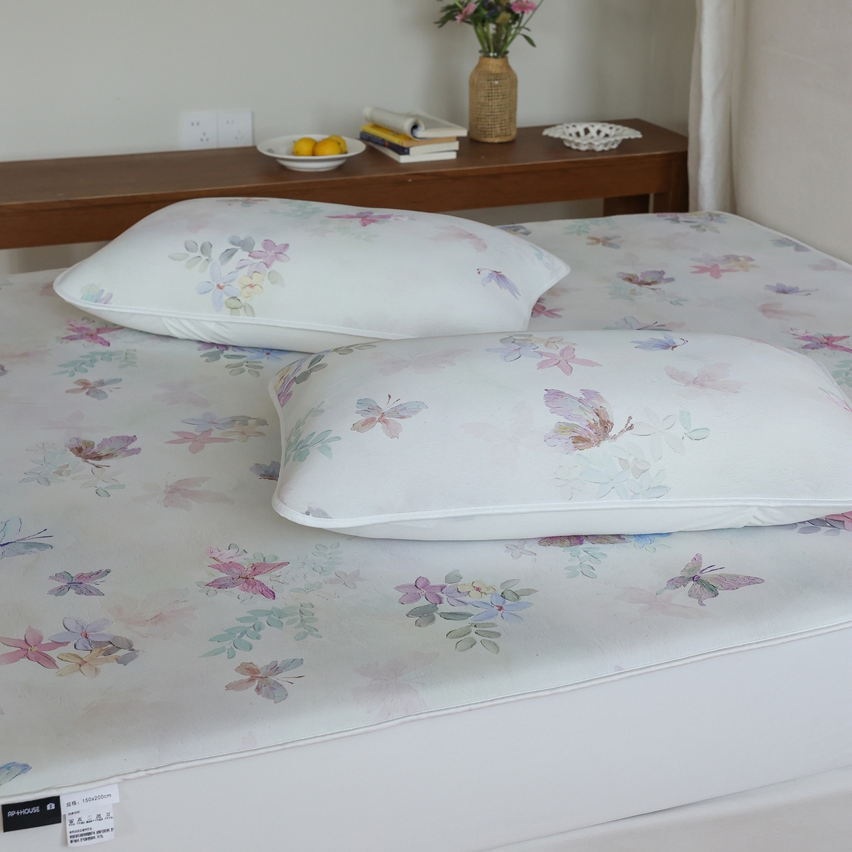 91家纺网 家纺一手货源 找家纺 三味舒屋 2026新款【花屿蝶】系列印花冰感丝软凉席凉垫 流光