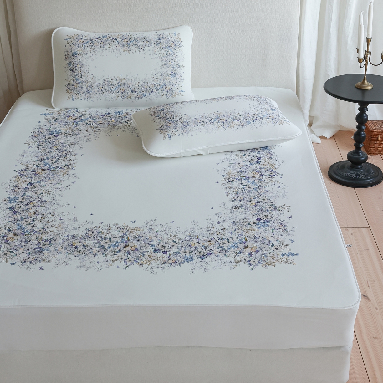 91家纺网 家纺一手货源 找家纺 （总）三味舒屋 2026新款【花屿蝶】系列印花冰感丝软凉席凉垫