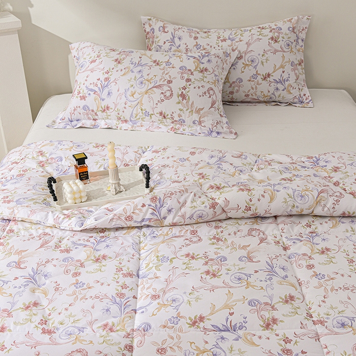 91家纺网 家纺一手货源 找家纺 圣靓家纺 2026新款晚安麻绳超柔亲肤可水洗夏被空调被夏凉被 春色媚影