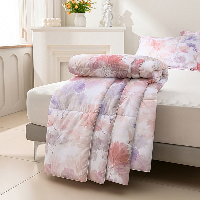 91家纺网 家纺一手货源 找家纺 圣靓家纺 2026新款晚安麻绳超柔亲肤可水洗夏被空调被夏凉被 诗情画意