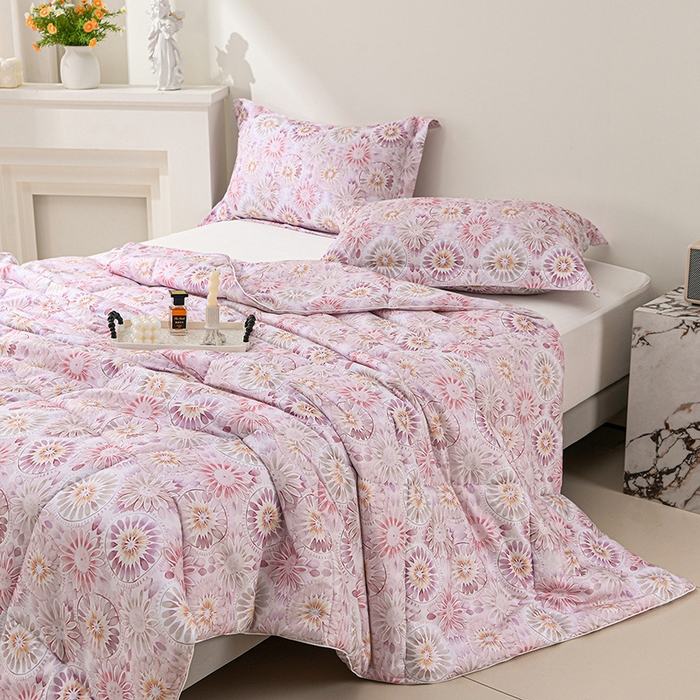 圣靓家纺 2026新款晚安麻绳超柔亲肤可水洗夏被空调被夏凉被 浪漫花语-玉