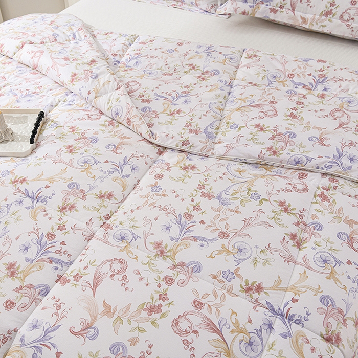 91家纺网 家纺一手货源 找家纺 圣靓家纺 2026新款晚安麻绳超柔亲肤可水洗夏被空调被夏凉被 春色媚影