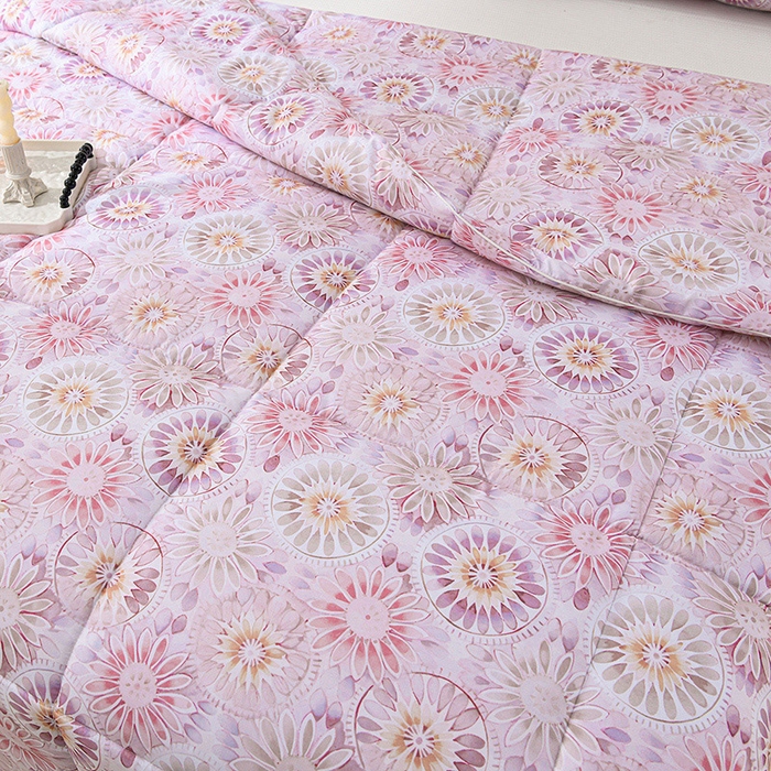 91家纺网 家纺一手货源 找家纺 圣靓家纺 2026新款晚安麻绳超柔亲肤可水洗夏被空调被夏凉被 浪漫花语-玉