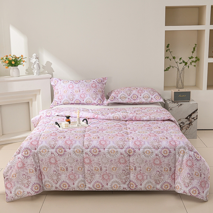 91家纺网 家纺一手货源 找家纺 圣靓家纺 2026新款晚安麻绳超柔亲肤可水洗夏被空调被夏凉被 浪漫花语-玉