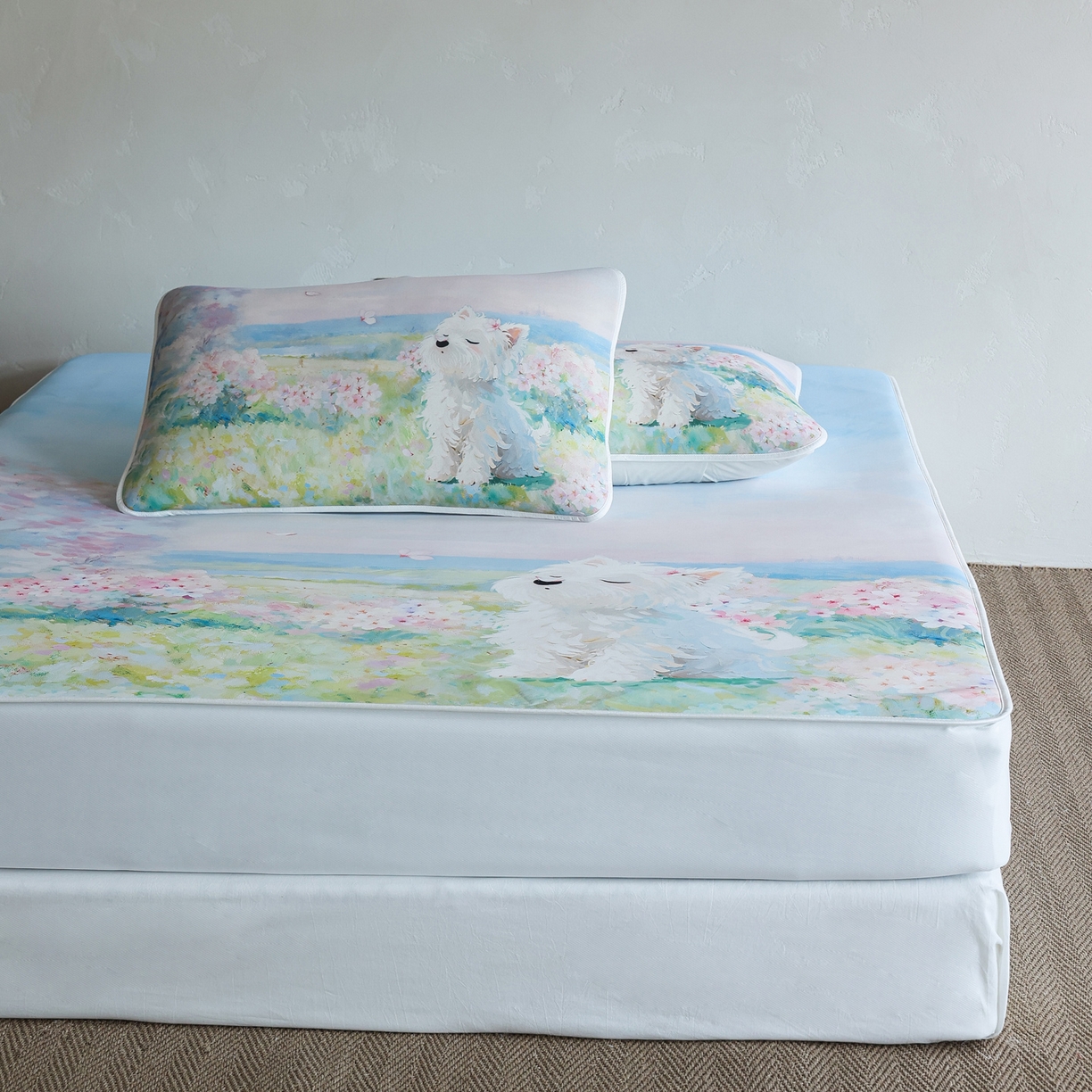 91家纺网 家纺一手货源 找家纺 （总）三味舒屋 2026新款【四季漫游】印花冰感丝软凉席凉垫