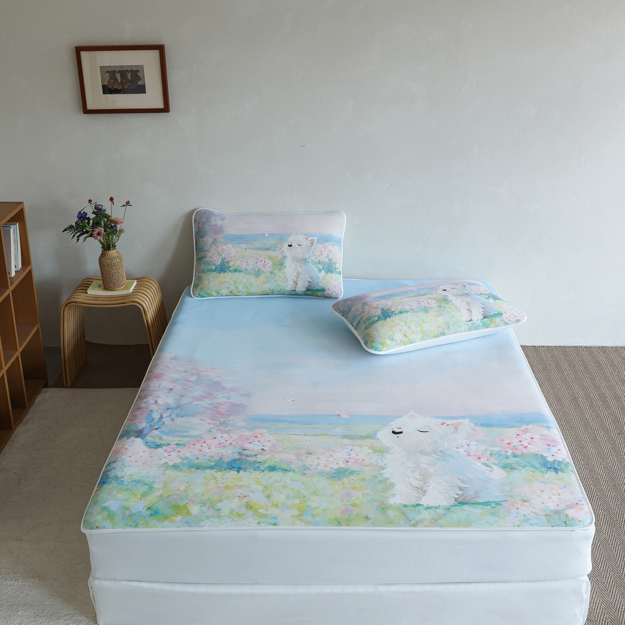 91家纺网 家纺一手货源 找家纺 （总）三味舒屋 2026新款【四季漫游】印花冰感丝软凉席凉垫