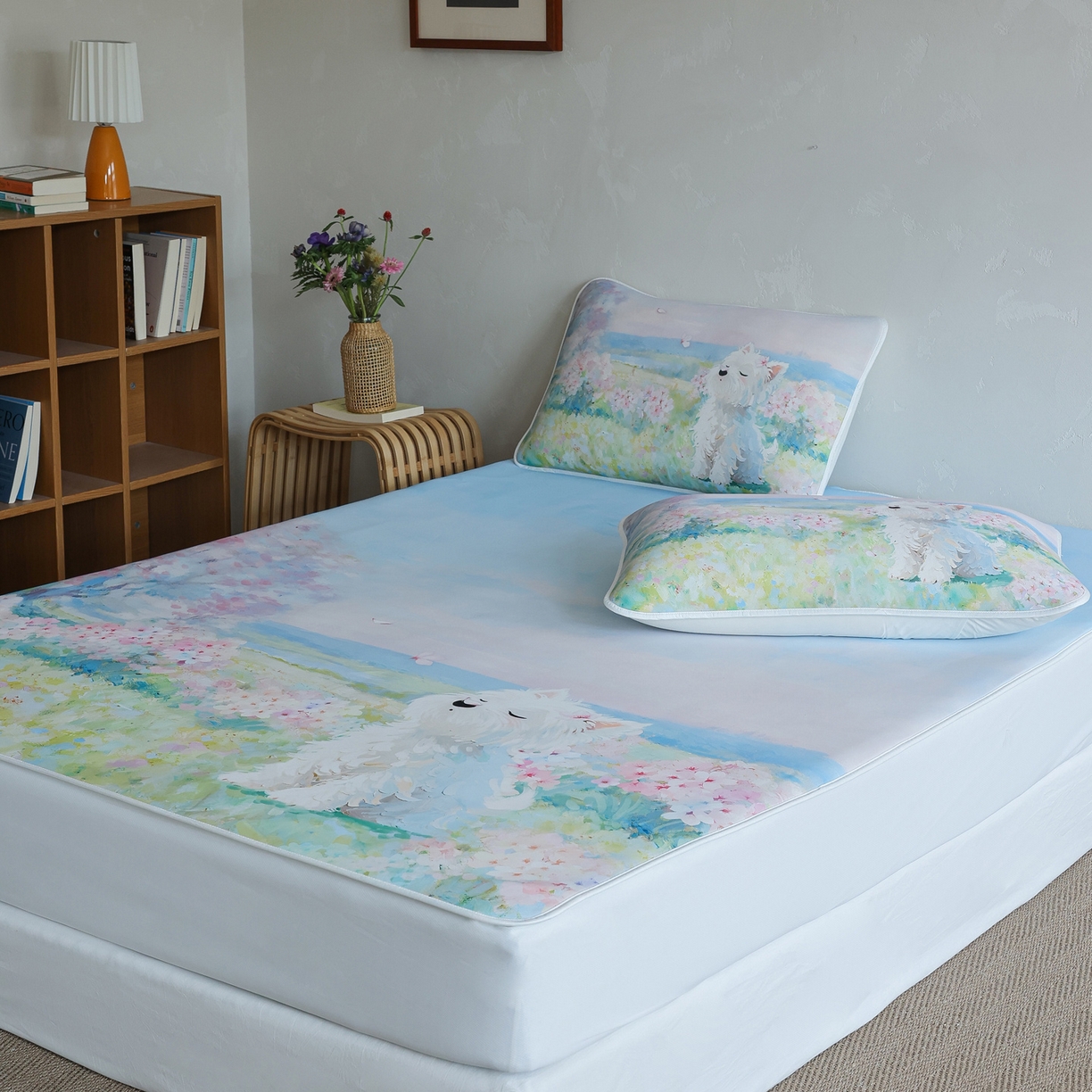 91家纺网 家纺一手货源 找家纺 （总）三味舒屋 2026新款【四季漫游】印花冰感丝软凉席凉垫