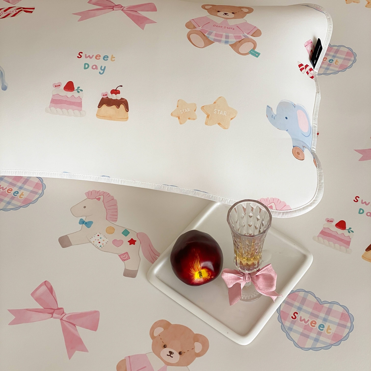 91家纺网 家纺一手货源 找家纺 三味舒屋 2026新款【甜梦派对】印花凉感丝软凉席凉垫（床笠款） 甜心公主