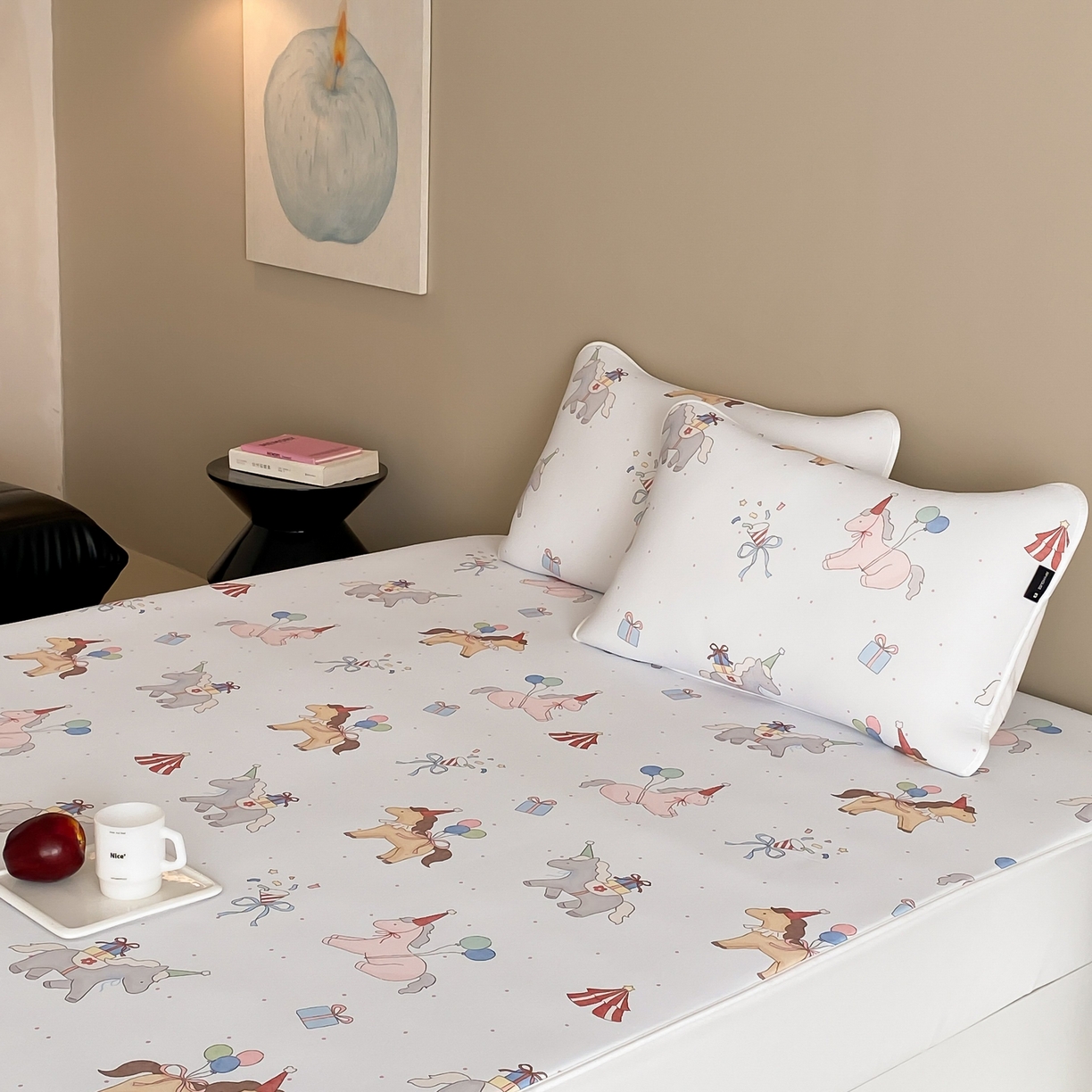 91家纺网 家纺一手货源 找家纺 （总）三味舒屋 2026新款【甜梦派对】印花凉感丝软凉席凉垫（床笠款）