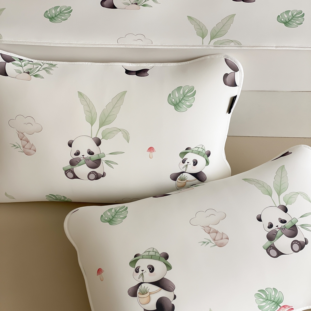 91家纺网 家纺一手货源 找家纺 三味舒屋 2026新款【甜梦派对】印花凉感丝软凉席凉垫（床笠款） 熊猫滚滚